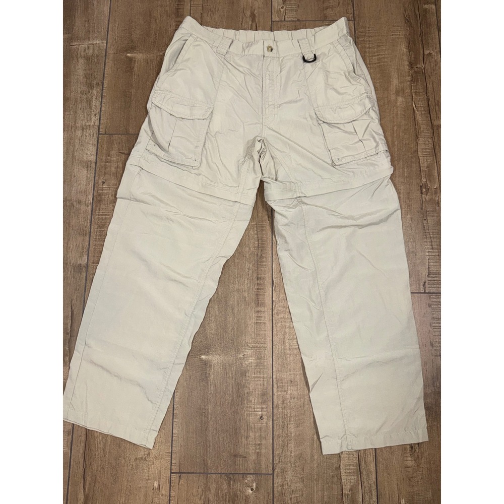 Columbia Mens Convertible Zip Off‎ Cargo Pants Sz L Outdoor Hiking Fishing Beige
